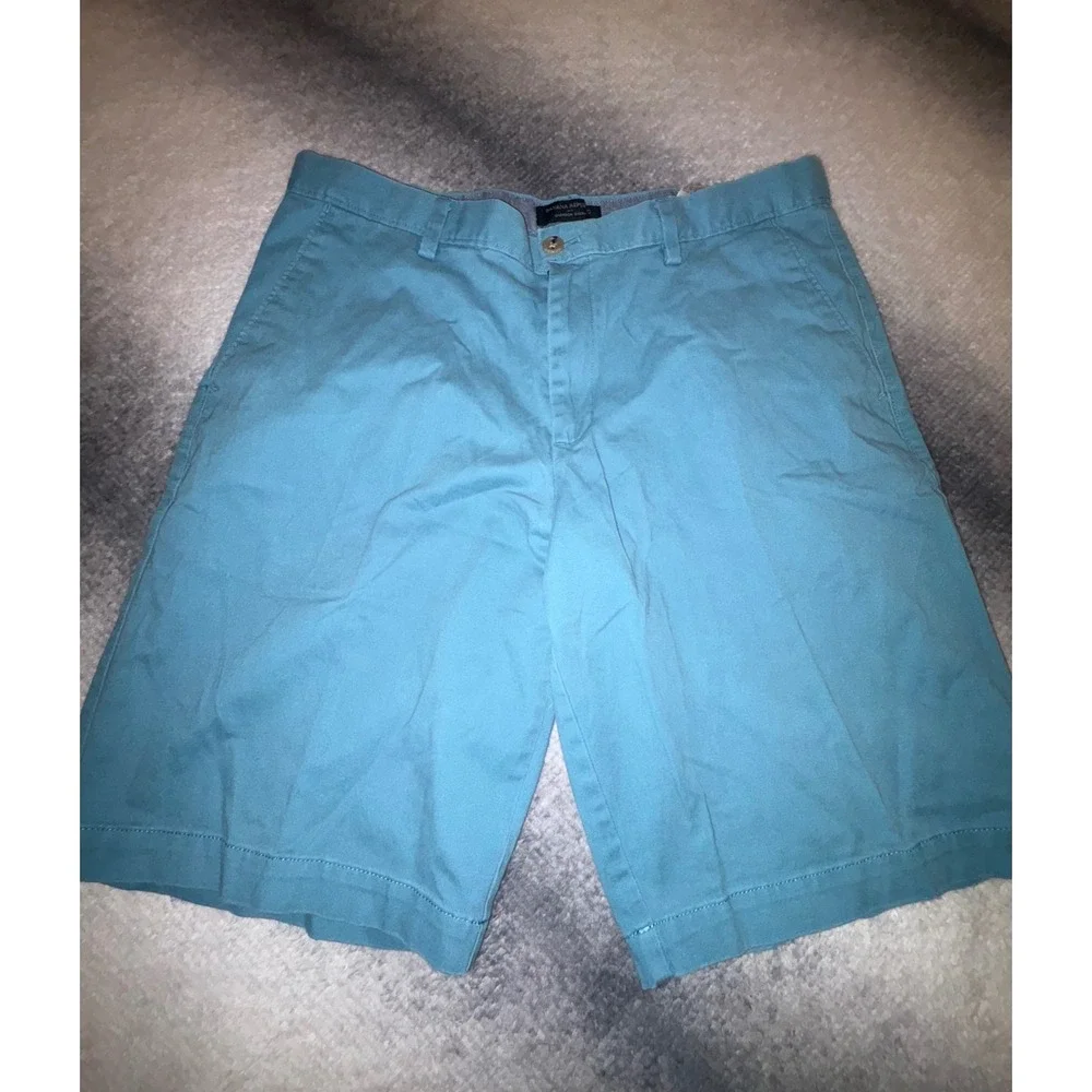 (A2) Banana Republic Emerson Chino Shorts Mens 34 Turquoise Blue Cotton 11